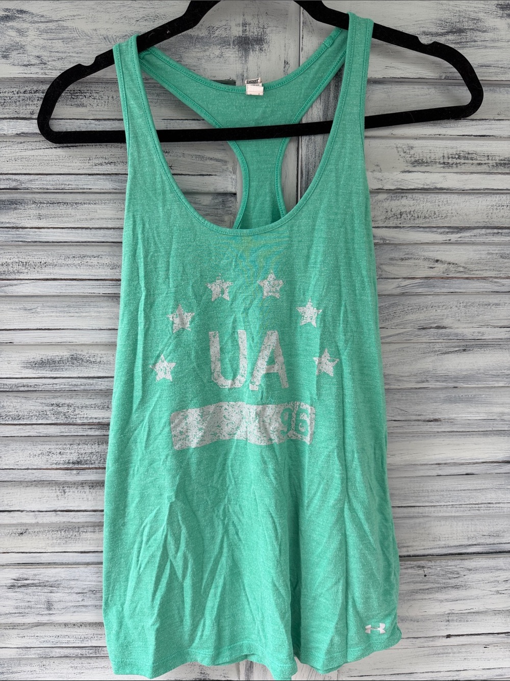 Under Armour Mint Green Loose Racerback Graphic Tank Size S
